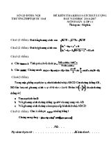 Đề kiểm tra khảo sát chất lượng đầu năm học môn Toán  Lớp 11